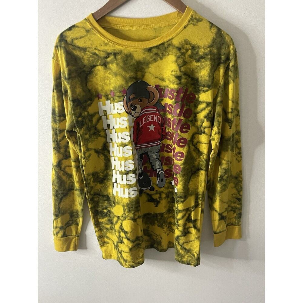 Take That Bailey Apparrel Boys Size XL 18/20 Hustle Bear Yellow Long Sleeve Tee